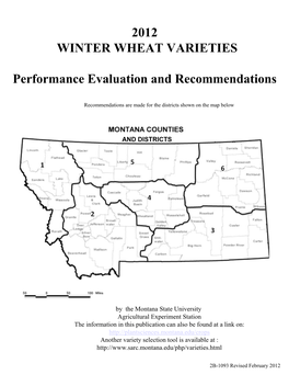 2012 WINTER WHEAT VARIETIES Performance Evaluation And