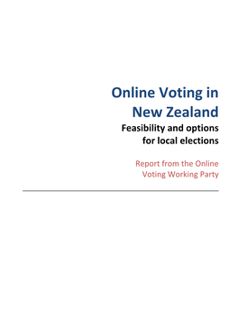 Online Voting in New Zealand Feasibility and Options for Local Elections