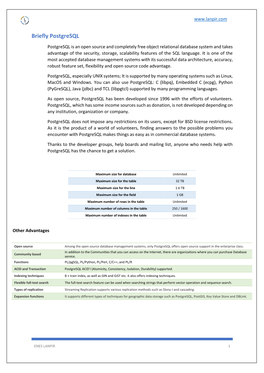 Briefly Postgresql