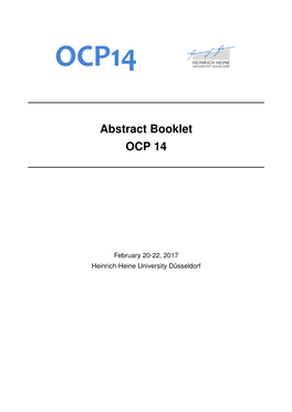 Abstract Booklet OCP 14
