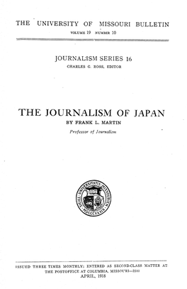 The Journalism of Japan by Frank L