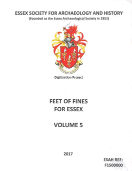 Feet of Fines for Essex Volume 5