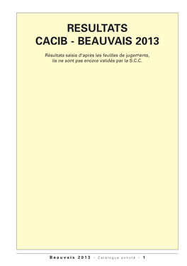 Resultats Cacib - Beauvais 2013