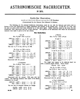 Double-Star Observations Made at the Lick Observatory by S.Fkburnkarn