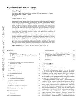 Arxiv:1610.10013V2 [Cond-Mat.Soft] 30 Jan 2017 to Understand Some of the Issues, It Is Relevant to Be X