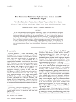 Two-Dimensional Retrieval of Typhoon Tracks from an Ensemble of Multimodel Outputs