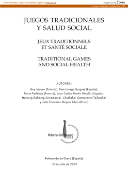 Juegos Tradicionales Y Salud Social