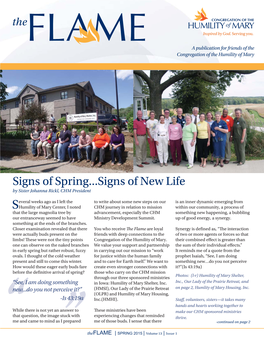 Signs of Spring...Signs of New Life by Sister Johanna Rickl, CHM President