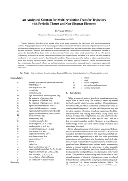 An Analytical Solution for Multi-Revolution Transfer Trajectory with Periodic Thrust and Non-Singular Elements