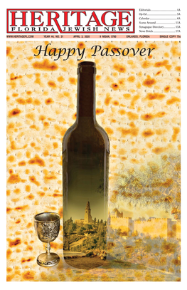 Happy Passover PAGE 2A HERITAGE FLORIDA JEWISH NEWS, APRIL 3, 2020