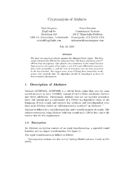 Cryptanalysis of Akelarre 1 Description of Akelarre