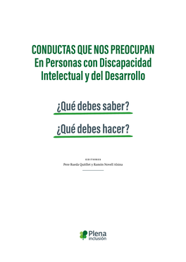 CONDUCTAS QUE NOS PREOCUPAN En Personas Con Discapacidad Intelectual Y Del Desarrollo