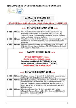 Circuits Prevus En