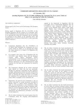 (EU) No 1146/2012 of 3 December 2012 Amending Regulation