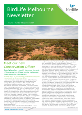 Birdlife Melbourne Newsletter