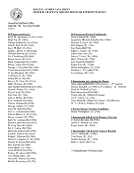 Miscellaneous Data Sheet General Election for 2015 House of Representatives