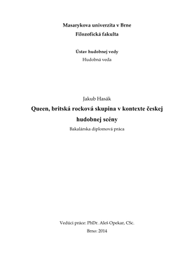 Queen, Britská Rocková Skupina V Kontexte Českej Hudobnej Scény