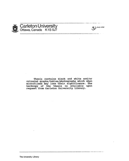 Carleton University 1!142- 1992 Ottawa, Canada K 1S 5J7 ZP