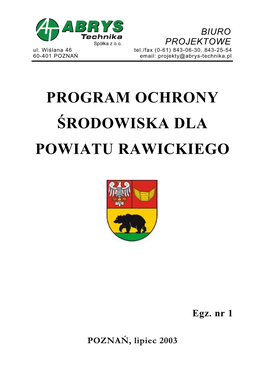 Program Ochrony Środowiska Dla Powiatu Rawickiego