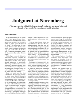 Judgment at Nuremberg