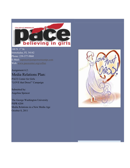 Media Relations Plan: PACE Center for Girls “LOVE That Dress!” Campaign