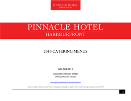 2016 Catering Menus