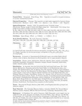 Mawsonite Cu Fe Sn4+S8