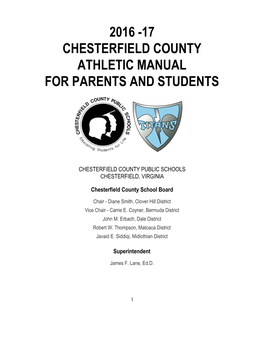 2016 -17 Chesterfield County Athletic Manual For