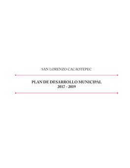 Plan De Desarrollo Municipal 2017 - 2019 Índice