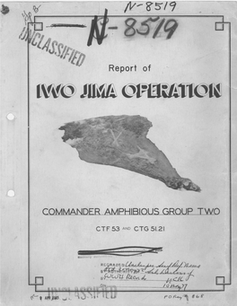 Report of Iwo Jima Operation