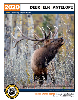 DEER | ELK | ANTELOPE FWP Hunting Regulations