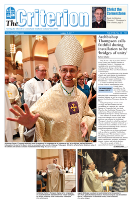 Archbishop Thompson Calls Faithful During Installation to Be ‘Bridges of Unity’ by Sean Gallagher