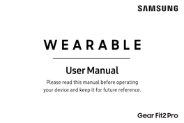 Samsung Gear Fit2 Pro R365 User Manual