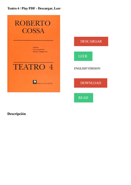 Teatro 4 / Play PDF - Descargar, Leer