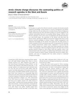 Arctic Climate Change Discourse: the Contrasting Politics of Research Agendas in the West and Russia Bruce C