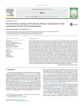 The Life History Strategy of Penthorum Chinense: Implication for The