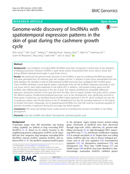 Genome-Wide Discovery of Lincrnas with Spatiotemporal Expression