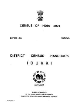 District Census Handbook, Idukki, Part XII-A & B, Series-33