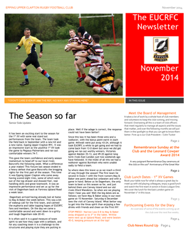 The Season So Far and Volunteers to Keep the Club Running, and Moving Senior Side Update Forward