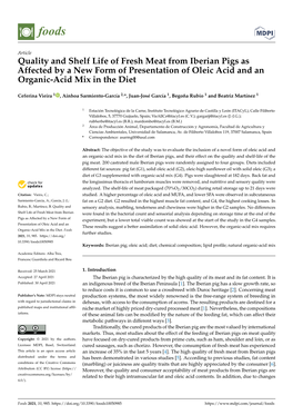 Quality and Shelf Life of Fresh Meat from Iberian Pigs As Affected by a New Form of Presentation of Oleic Acid and an Organic-Acid Mix in the Diet