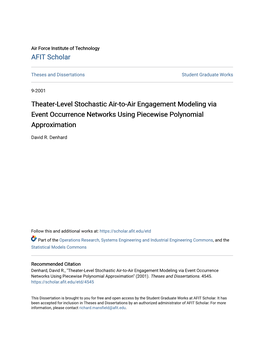 Theater-Level Stochastic Air-To-Air Engagement Modeling Via Event Occurrence Networks Using Piecewise Polynomial Approximation