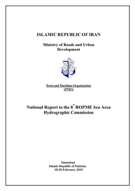 ISLAMIC REPUBLIC of IRAN National Report to the 8 ROPME