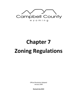 Chapter 7 Zoning Regulations