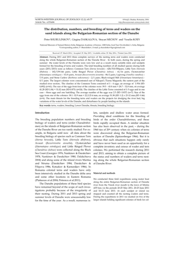 Distribution, Numbers and Breeding of Terns and Waders on the Sand Islands Along the Bulgarian-Romanian Section of the Danube