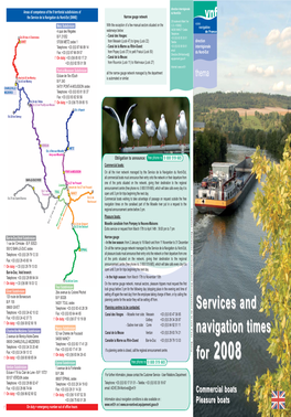 Services and for 2008 Navigation Times