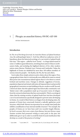 1 Phrygia: an Anarchist History, 950 BC–AD 100