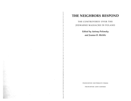 To the Neighbors Respond Polonsky & Michlic