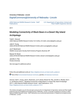 Modeling Connectivity of Black Bears in a Desert Sky Island Archipelago