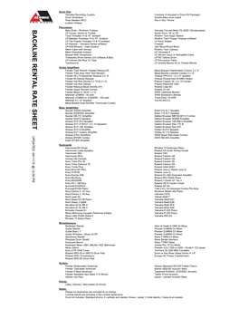 Backline Price Sheet V21 No Price