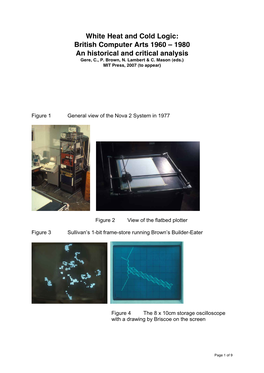 British Computer Arts 1960 – 1980 an Historical and Critical Analysis Gere, C., P